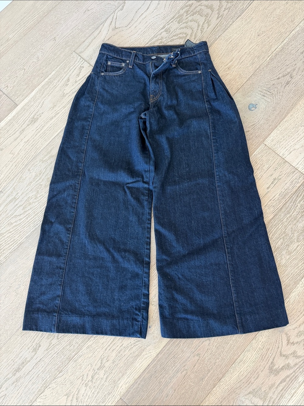 Zara Indigo Wide-Leg High-Rise Jeans